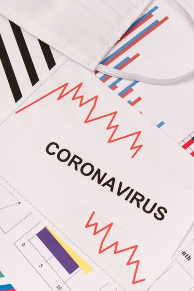 Gráficos Descendentes Que Representan Crisis Financiera Causada Por Coronavirus Covid —  Fotos de Stock