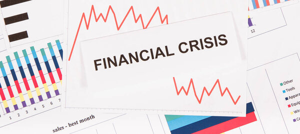 Declining chart as risk of global financial crisis caused by coronavirus. Covid-19