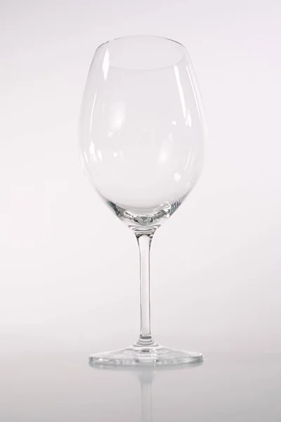 Glass Goblet Close White Gray Background Leg Tank Glass Wine — Stock Photo, Image