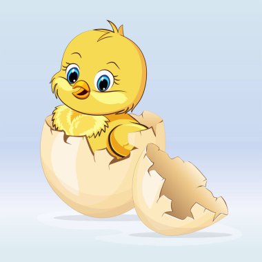 Yumurtalı, vektör klipsli yeni doğmuş güzel bir karikatür.