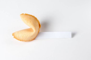 Fal kurabiyesi boş Slip üzerinde beyaz izole ile