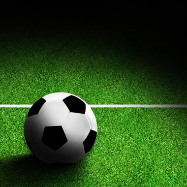 Kopya alanı ile sahada futbol topu