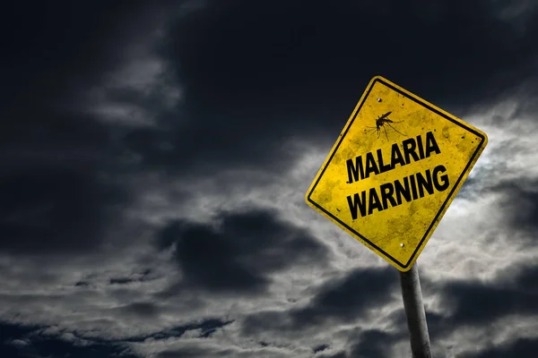 Знак попередження малярії з копіюванням простору — стокове фото