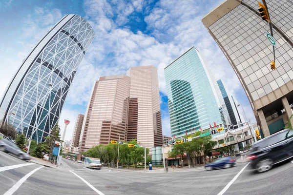 Calgary Şehir merkezinin geniş açılı görünüş — Stok fotoğraf