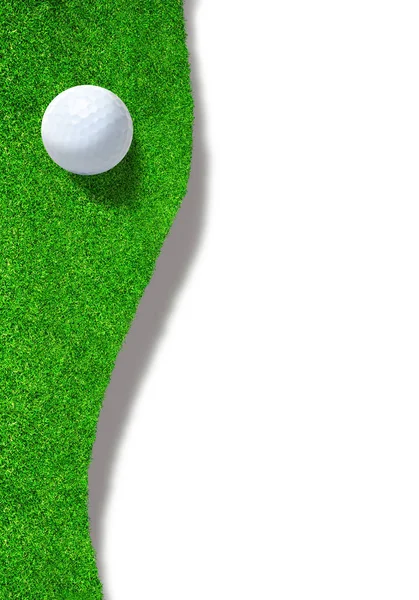 Golfball am Rand der Sandfalle mit Kopierraum — Stockfoto