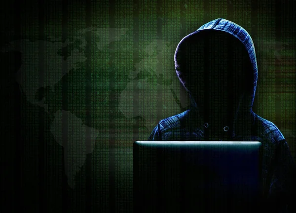 Computer Hacker Committing Cybercrime