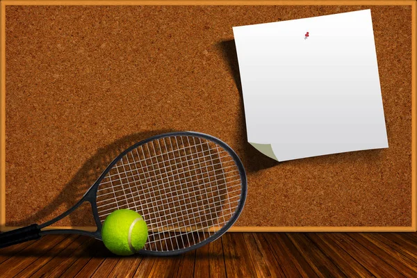 Tennis spel koncept med kork ombord och kopia utrymme — Stockfoto