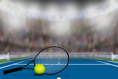 Tenis raket ve top kopya alanı ile sabit sahasında