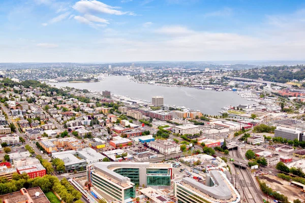 Aerial View of Suburban Seattle Neighborhood Around Lake Union — Stock Photo, Image