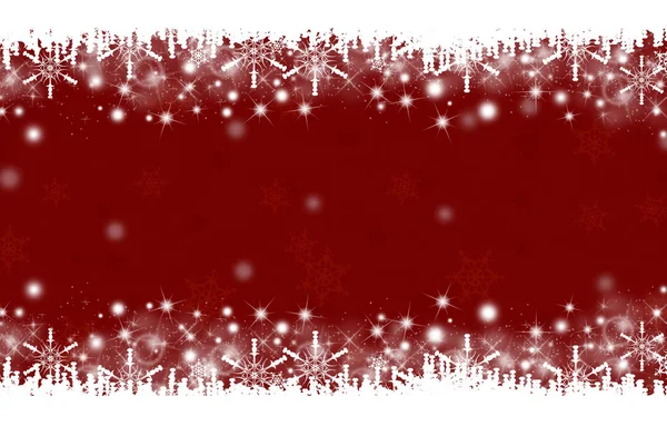 Flocos de neve de Natal e Ciclo em Fundo Vermelho — Fotografia de Stock