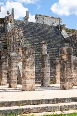 Ancient Ruins of Temple of Warriors at Chichen Itza, Mexico