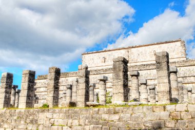 Ancient Ruins of Northern Colonnade at Chichen Itza, Mexico