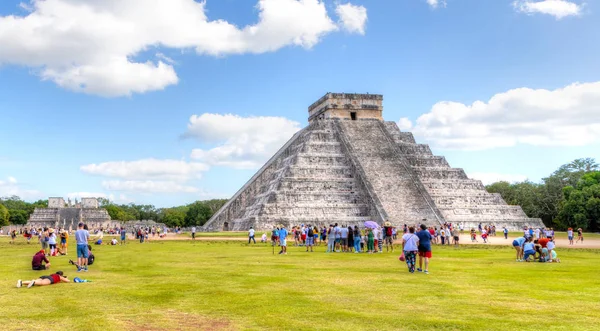 Panorama of Ancient Chichen Itza in Yucatan, Mexico, With Unreco — 스톡 사진