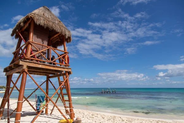 Lifeguard Tower Tropical Beaches Riviera Maya Cancun Mexico Concept Summer — Stock Photo, Image