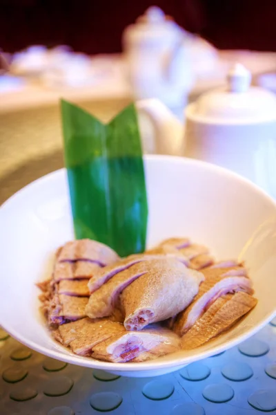 Ganso Refogado Gourmet Chinês Tradicional Molho Caldo Conceito Delicadeza Nutrição — Fotografia de Stock