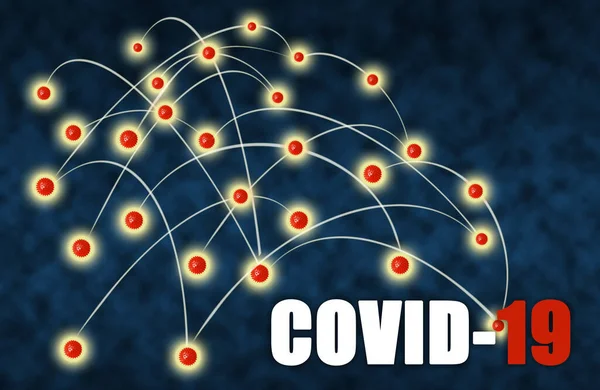 Коронавірусна Мережа Поширення Вірусу Covid Концепція Поширення Вірусу Через Подорожі — стокове фото