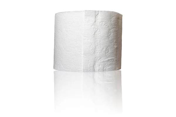 Roll Toilet Paper Απομονωμένο Λευκό Φόντο — Φωτογραφία Αρχείου