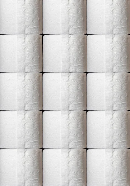 Concept Hoarding Toilet Paper Covid Coronavirus Stacks Bathroom Tissues — Stock Photo, Image