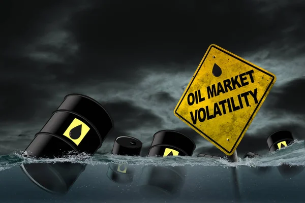 Ölmarkt Volatilitätskonzept Der Energiekrise Schwankungen Des Ölpreises Risiko Durch Energie — Stockfoto