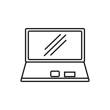 Dizüstü bilgisayar ve Bağlantı Simgesi Vektör Tasarımı Şablon Teknolojisi Elektronik Yaratıcı Dokunuş