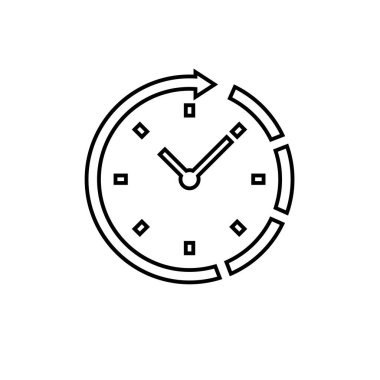 Saat Alarm Saati Vektör Simgesi Tasarım Şablonu ve İllüstrasyonu