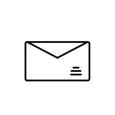 Zarf Posta İletisi Simgesi Tasarım Vektör Şablonu ve İllüstrasyonu