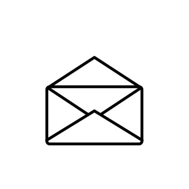 Zarf Posta İletisi Simgesi Tasarım Vektör Şablonu ve İllüstrasyonu