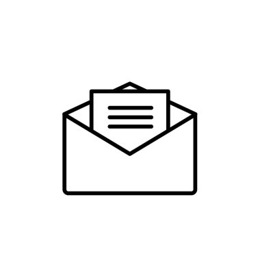 Zarf Posta İletisi Simgesi Tasarım Vektör Şablonu ve İllüstrasyonu