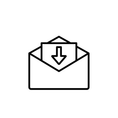 Zarf Posta İletisi Simgesi Tasarım Vektör Şablonu ve İllüstrasyonu