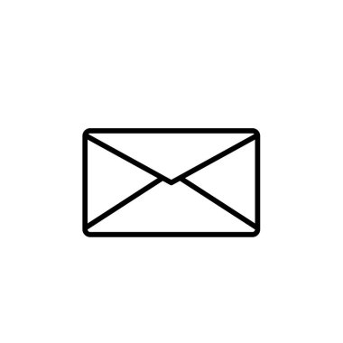 Zarf Posta İletisi Simgesi Tasarım Vektör Şablonu ve İllüstrasyonu