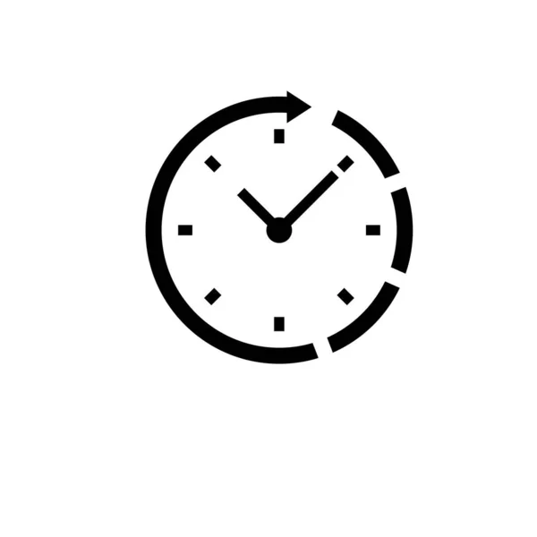 Reloj Hora Alarma Vector Icono Plantilla Diseño Ilustración — Vector de stock