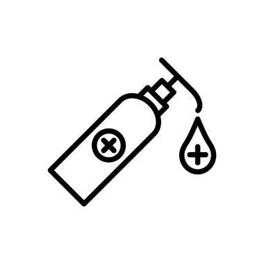 El Dezenfektanı Simgesi Tasarım Şablonu ve Corona Virüsünü Durdurmak İçin İllüstrasyon