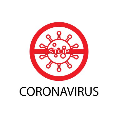 Corona Virüsünü Durdur Covid - 19 Beyaz Arkaplan Tasarım Vektörü Çizimi