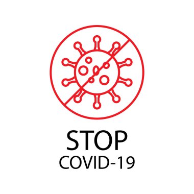 Corona Virüsünü Durdur Covid - 19 Beyaz Arkaplan Tasarım Vektörü Çizimi