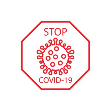 Corona Virüsünü Durdur Covid - 19 Beyaz Arkaplan Tasarım Vektörü Çizimi