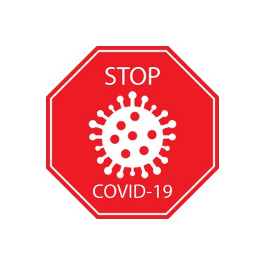 Corona Virüsünü Durdur Covid - 19 Beyaz Arkaplan Tasarım Vektörü Çizimi