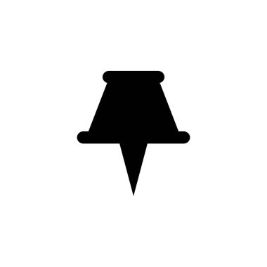 Kağıt Pin Ekleme Simgesi Tasarım Vektörü İllüstrasyonu ve Şablonu