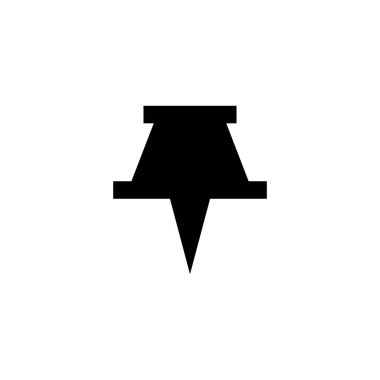 Kağıt Pin Ekleme Simgesi Tasarım Vektörü İllüstrasyonu ve Şablonu