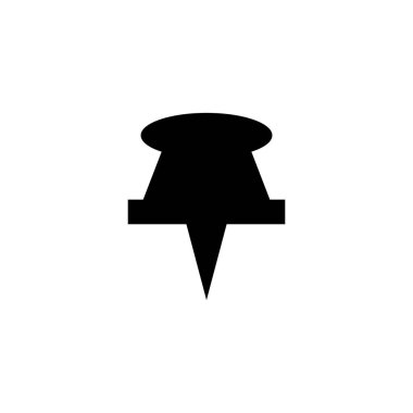 Kağıt Pin Ekleme Simgesi Tasarım Vektörü İllüstrasyonu ve Şablonu