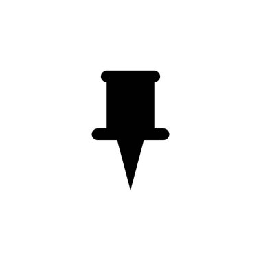 Kağıt Pin Ekleme Simgesi Tasarım Vektörü İllüstrasyonu ve Şablonu