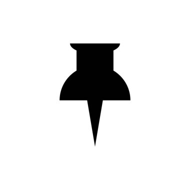 Kağıt Pin Ekleme Simgesi Tasarım Vektörü İllüstrasyonu ve Şablonu