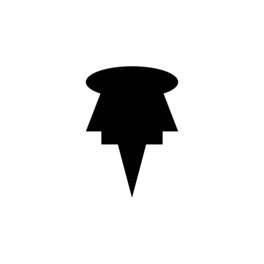 Kağıt Pin Ekleme Simgesi Tasarım Vektörü İllüstrasyonu ve Şablonu