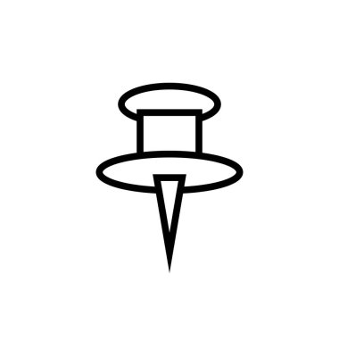 Kağıt Pin Ekleme Simgesi Tasarım Vektörü İllüstrasyonu ve Şablonu