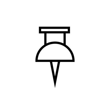 Kağıt Pin Ekleme Simgesi Tasarım Vektörü İllüstrasyonu ve Şablonu