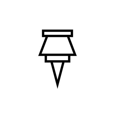 Kağıt Pin Ekleme Simgesi Tasarım Vektörü İllüstrasyonu ve Şablonu