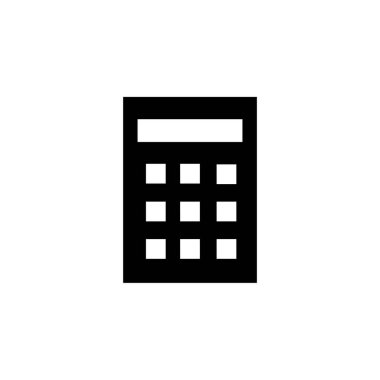 Hesap Makinesi Glyph Biçim Simgesi Vektör Tasarım Şablonu İllüstrasyonu