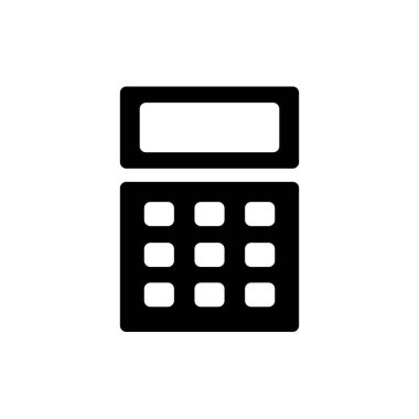 Hesap Makinesi Glyph Biçim Simgesi Vektör Tasarım Şablonu İllüstrasyonu
