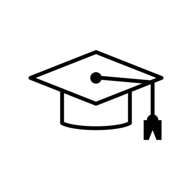 Mezuniyet Simgesi Tasarım Şablonu Düz Dış Hatlar Biçimlendirmesi