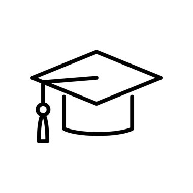 Mezuniyet Simgesi Tasarım Şablonu Düz Dış Hatlar Biçimlendirmesi