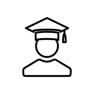 Mezuniyet Simgesi Tasarım Şablonu Düz Dış Hatlar Biçimlendirmesi